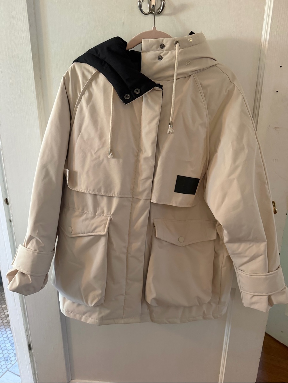 LIT Activewear White Duck Down Full Zip Hooded Parka Coat Size Medium